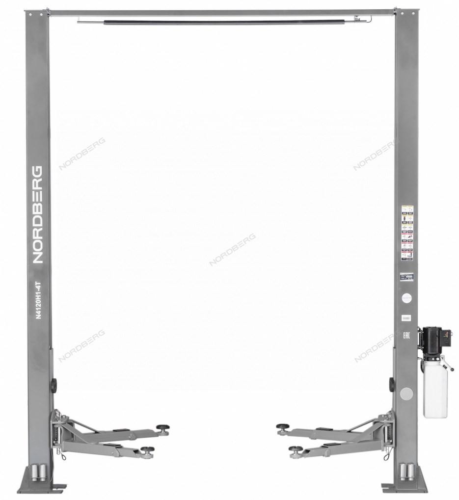 Двухстоечный подъемник NORDBERG N4120H-4G с верхней синхронизацией, г/п 4 т, 220 В, высота 3,6 м (Серый)